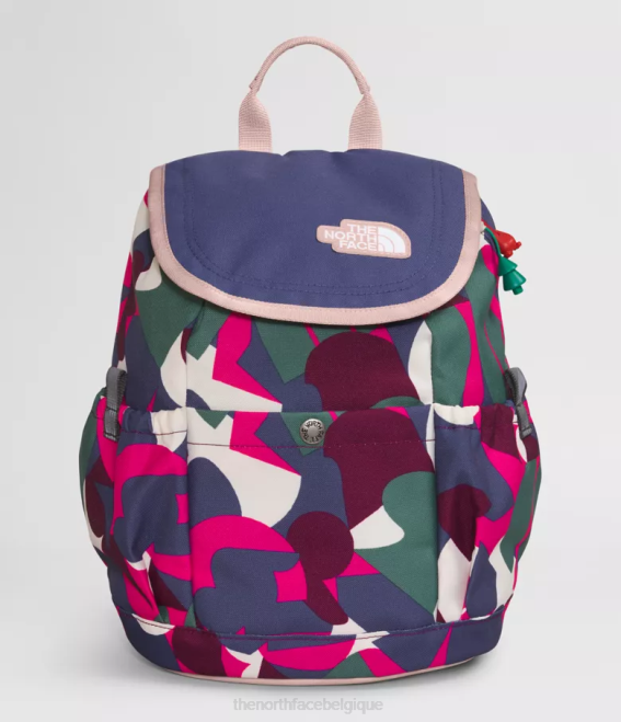 M. rose grand imprimé abstrait/bleu grotte enfants The North Face sac à dos mini explorateur pour jeunes 62XR397