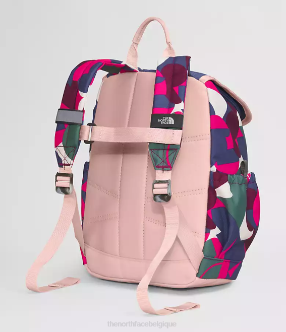 M. rose grand imprimé abstrait/bleu grotte enfants The North Face sac à dos mini explorateur pour jeunes 62XR397