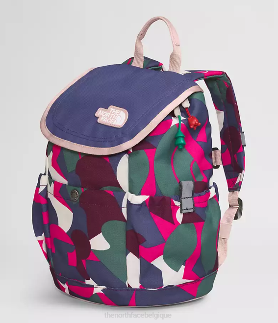 M. rose grand imprimé abstrait/bleu grotte enfants The North Face sac à dos mini explorateur pour jeunes 62XR397