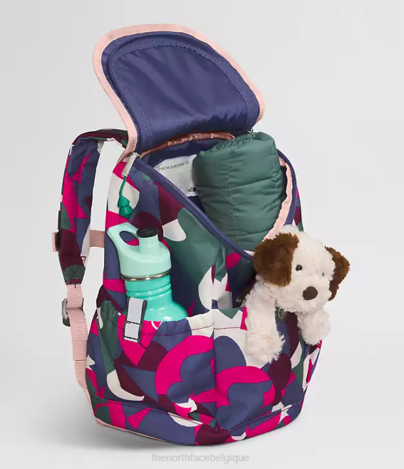 M. rose grand imprimé abstrait/bleu grotte enfants The North Face sac à dos mini explorateur pour jeunes 62XR397