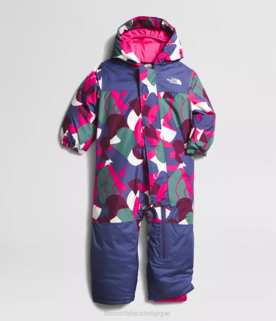 M. grand imprimé abstrait rose bébé The North Face combinaison de neige liberté 62XR275