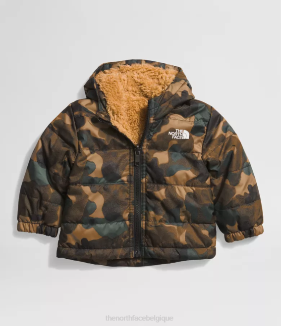 Utilitaire Brown Camo Texture Small Print bébé The North Face veste à capuche réversible à fermeture éclair intégrale mt chimbo 62XR867