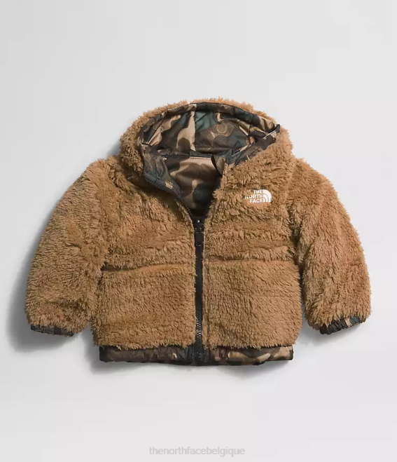Utilitaire Brown Camo Texture Small Print bébé The North Face veste à capuche réversible à fermeture éclair intégrale mt chimbo 62XR867