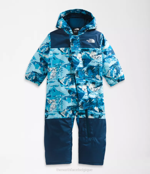 imprimé acoustique bleu des montagnes des pics de neige bébé The North Face combinaison de neige liberté 62XR276