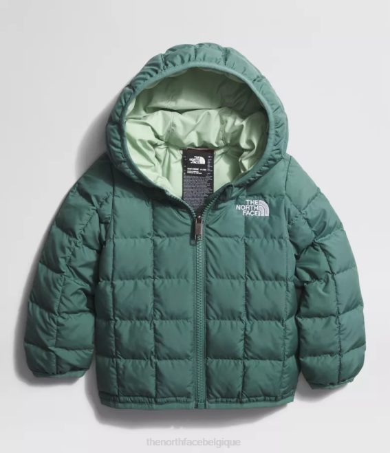 sauge noire bébé The North Face veste à capuche réversible thermoball 62XR636
