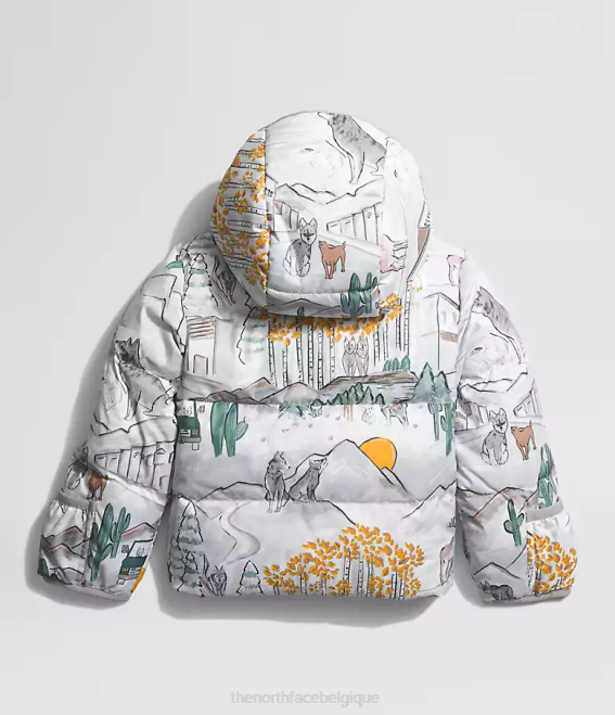 tnf blanc comme un imprimé loup bébé The North Face doudoune à capuche north 62XR766