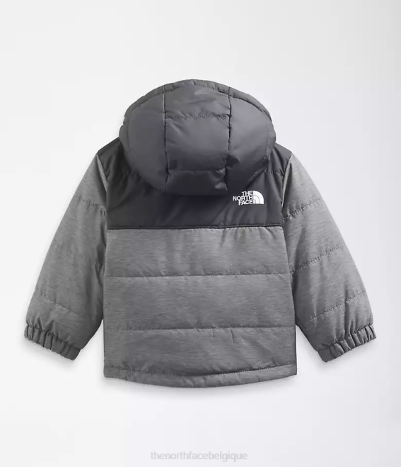 tnf gris moyen chiné bébé The North Face veste à capuche réversible à fermeture éclair intégrale mt chimbo 62XR865
