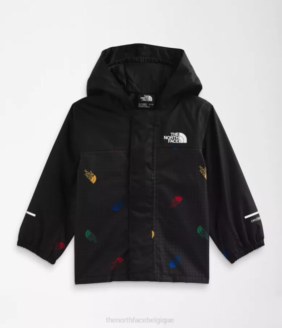 tnf noir imprimé grille de logo bébé The North Face veste de pluie Antora 62XR588