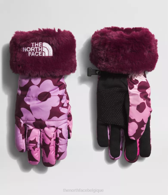 imprimé floral dégradé de mûre de Boysen enfants The North Face gants tourbillonnants moussebud 62XR461