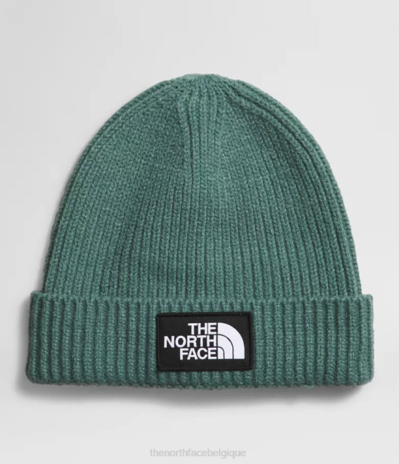 sauge noire enfants The North Face bonnet à revers avec logo tnf 62XR763