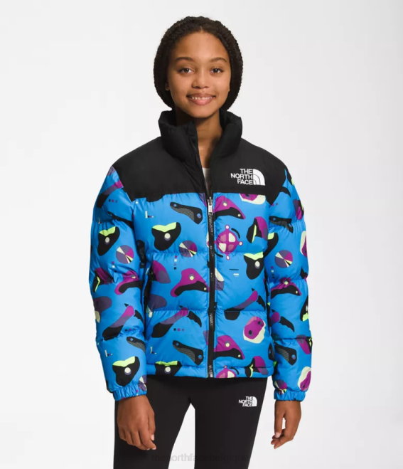 impression infographique bleu super sonic enfants The North Face veste nuptse rétro 1996 62XR909