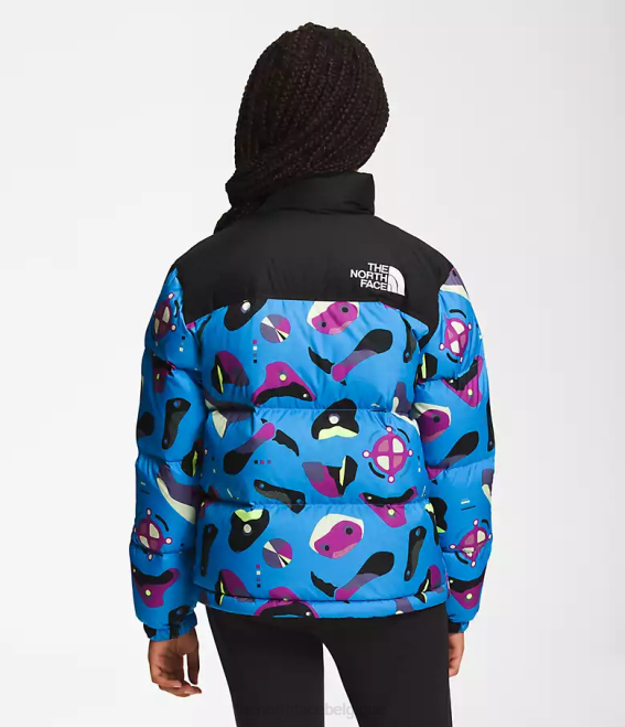 impression infographique bleu super sonic enfants The North Face veste nuptse rétro 1996 62XR909