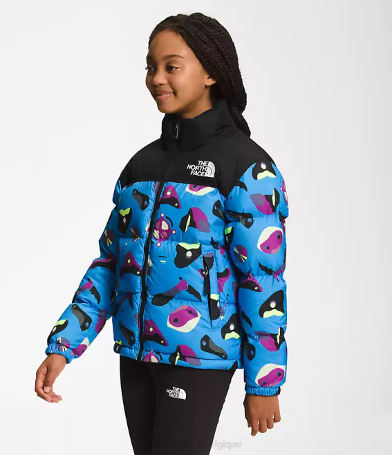 impression infographique bleu super sonic enfants The North Face veste nuptse rétro 1996 62XR909