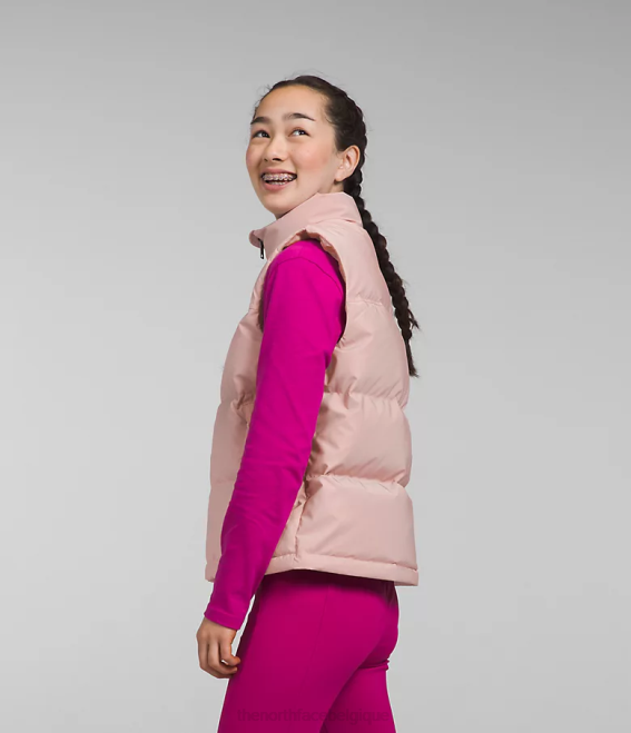mousse rose enfants The North Face gilet nuptse rétro 1996 62XR188