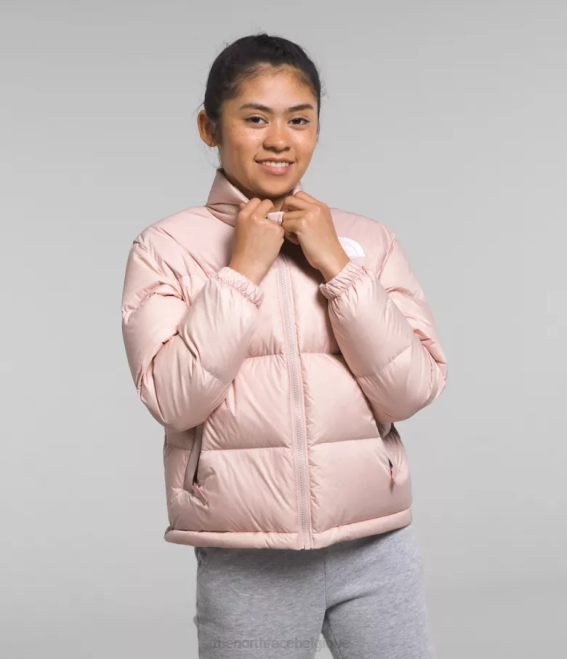 mousse rose enfants The North Face veste nuptse rétro 1996 62XR912