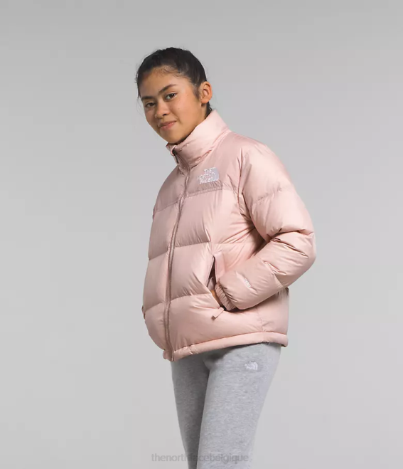 mousse rose enfants The North Face veste nuptse rétro 1996 62XR912