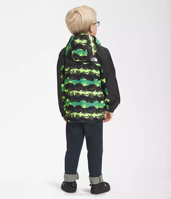 impression panoramique de montagne verte d’herbe profonde enfants The North Face veste de pluie Antora 62XR86