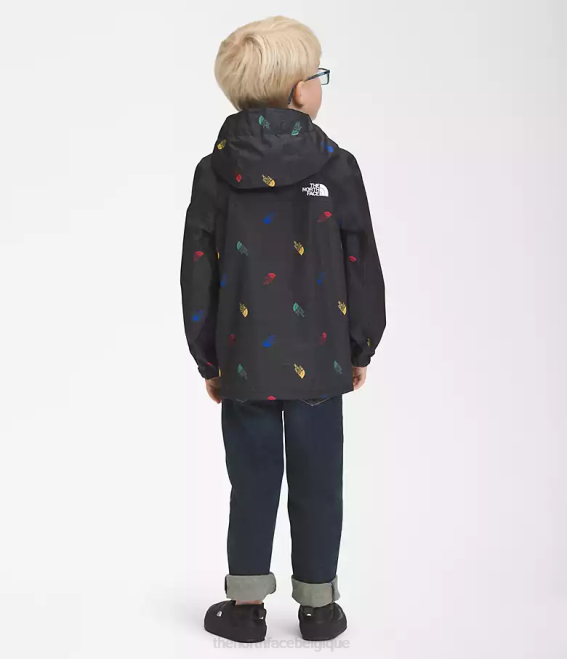 tnf noir imprimé grille de logo enfants The North Face veste de pluie Antora 62XR90