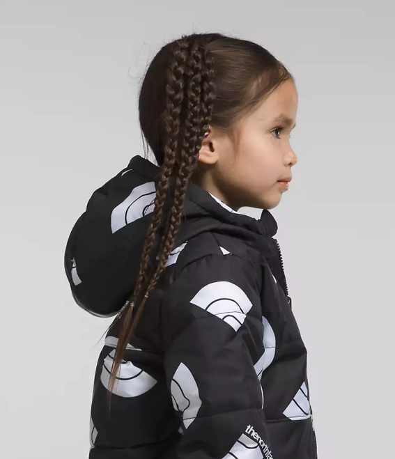 logo tnf noir nouvelle génération imprimé enfants The North Face veste à capuche réversible à fermeture éclair intégrale mt chimbo 62XR634