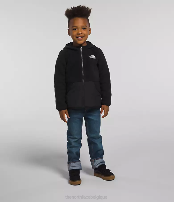 tnf noir enfants The North Face sweat à capuche entièrement zippé en polaire forrest 62XR464