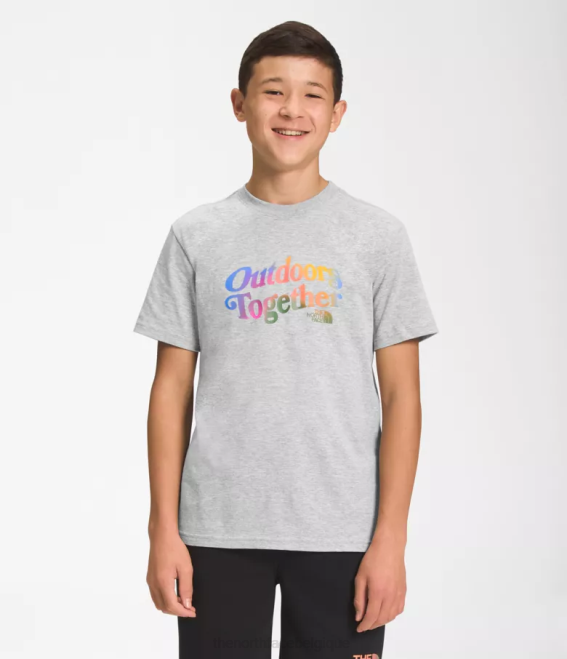 tnf gris clair chiné/bleu super sonic enfants The North Face t-shirt graphique à manches courtes 62XR1059