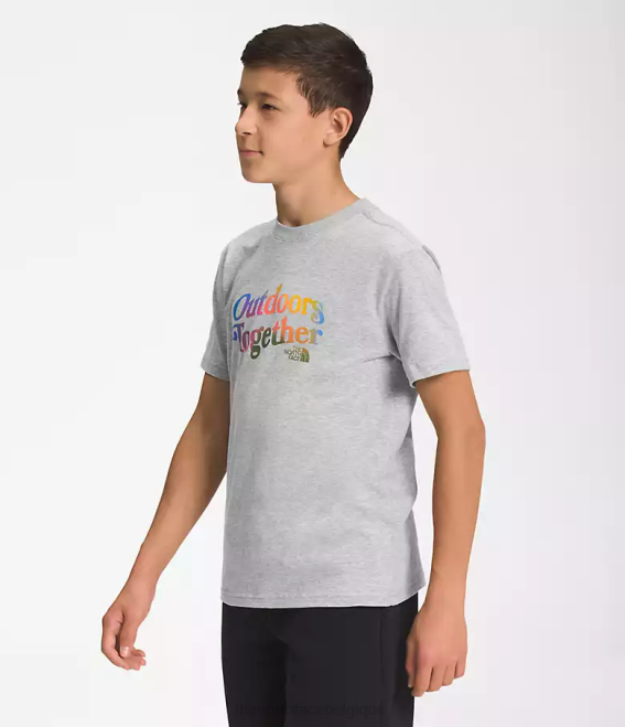 tnf gris clair chiné/bleu super sonic enfants The North Face t-shirt graphique à manches courtes 62XR1059