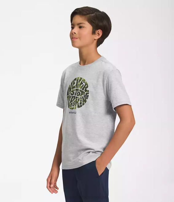 tnf gris clair chiné/led jaune enfants The North Face t-shirt graphique à manches courtes 62XR1057