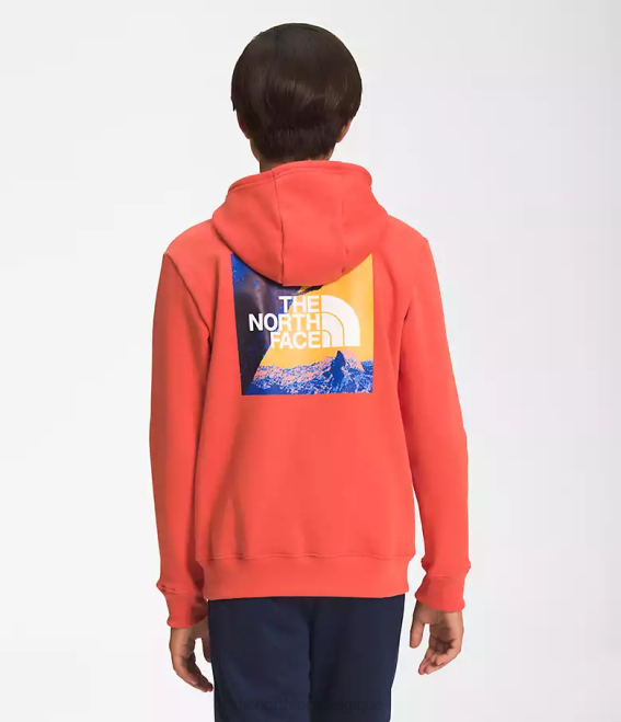 rétro orange enfants The North Face sweat à capuche en polaire camp 62XR1105