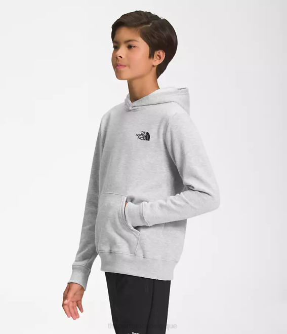 tnf gris clair chiné enfants The North Face sweat à capuche en polaire camp 62XR1102