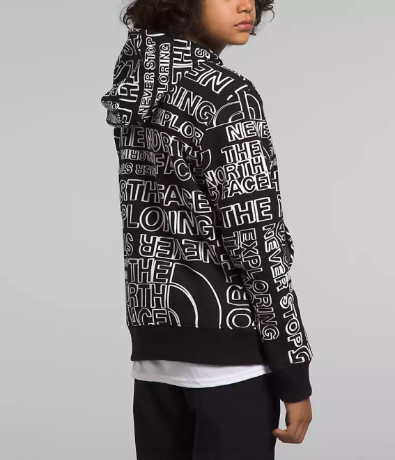 tnf noir marqueur tnf logo imprimé enfants The North Face sweat à capuche en polaire camp 62XR1109