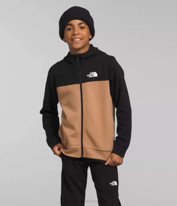 beurre d'amande enfants The North Face sweat à capuche entièrement zippé tnf tech 62XR526