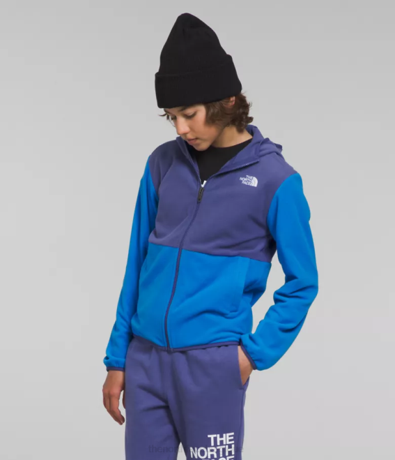 bleu optique enfants The North Face veste à capuche entièrement zippée Glacier 62XR521 - Cliquez sur l'image pour la fermer