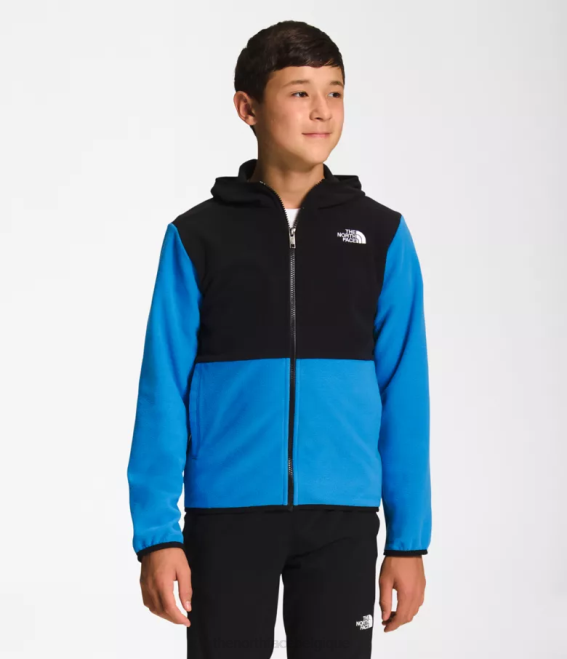 bleu super sonique enfants The North Face veste à capuche entièrement zippée Glacier 62XR522
