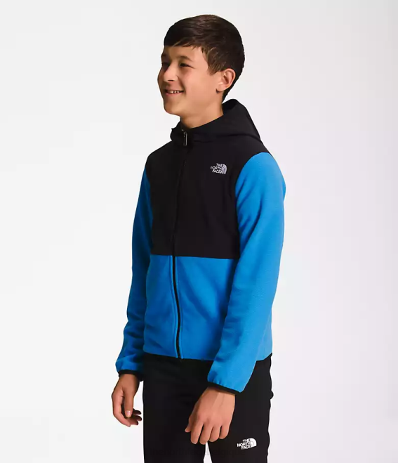 bleu super sonique enfants The North Face veste à capuche entièrement zippée Glacier 62XR522