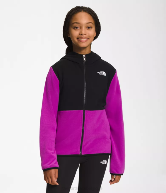 fleur de cactus violet enfants The North Face veste à capuche entièrement zippée Glacier 62XR524