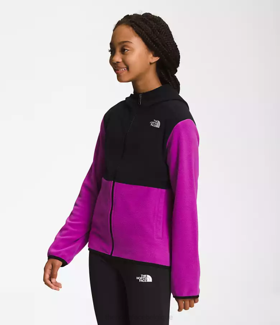 fleur de cactus violet enfants The North Face veste à capuche entièrement zippée Glacier 62XR524
