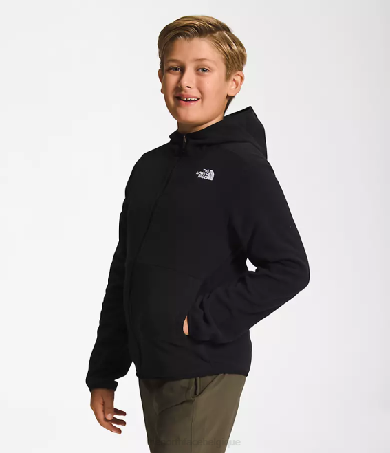 tnf noir enfants The North Face veste à capuche entièrement zippée Glacier 62XR520