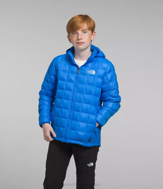 bleu optique enfants The North Face veste à capuche thermoball 62XR632 - Cliquez sur l'image pour la fermer