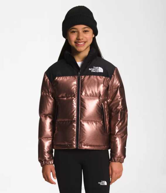 chêne foncé métallisé enfants The North Face veste nuptse rétro imprimée 1996 62XR687 - Cliquez sur l'image pour la fermer
