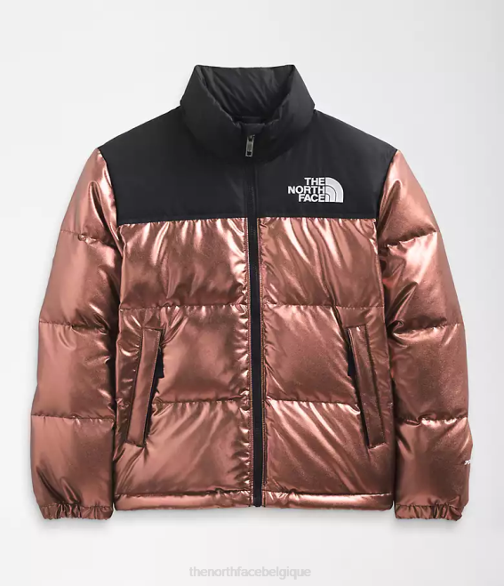 chêne foncé métallisé enfants The North Face veste nuptse rétro imprimée 1996 62XR687
