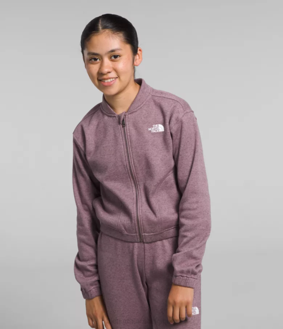gris fauve chiné enfants The North Face veste confortable à fermeture éclair en polaire Dream 62XR986