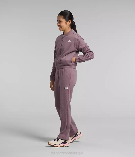 gris fauve chiné enfants The North Face veste confortable à fermeture éclair en polaire Dream 62XR986