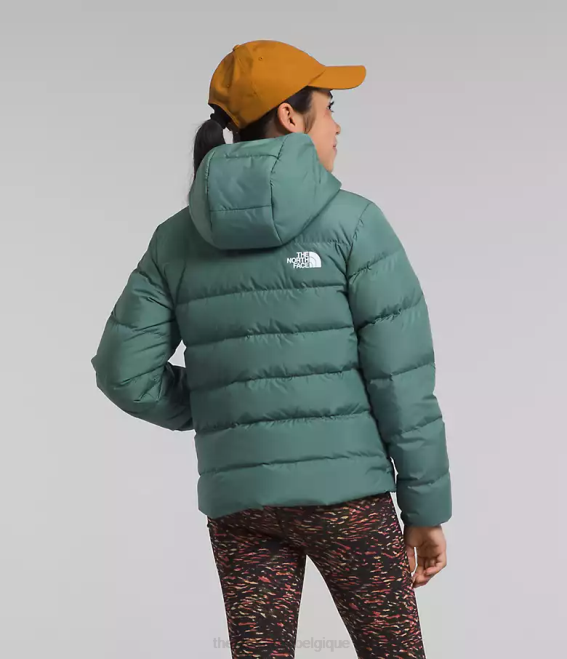 sauge noire enfants The North Face doudoune réversible à capuche en duvet 62XR628