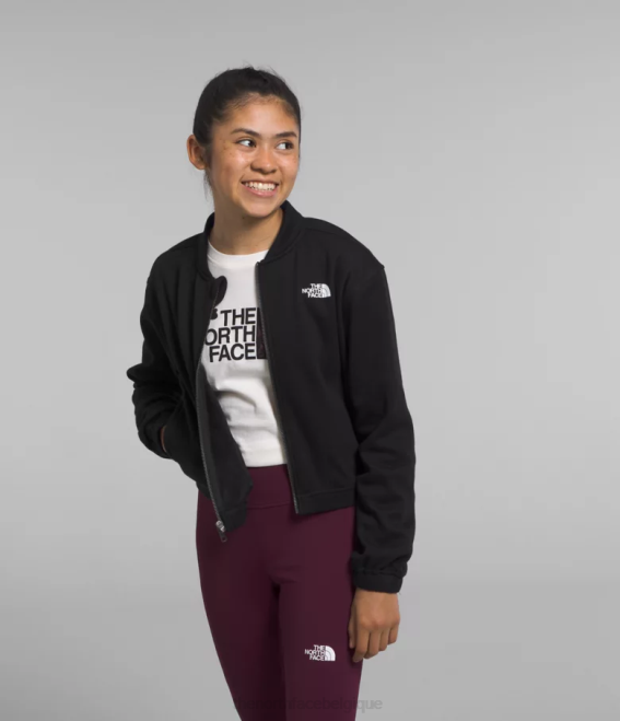 tnf noir chiné enfants The North Face veste confortable à fermeture éclair en polaire Dream 62XR985