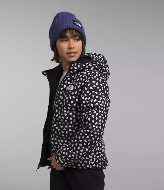 tnf noir tnf mini tirage au sort enfants The North Face doudoune réversible à capuche en duvet 62XR906