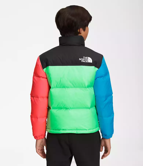 vert de chlorophylle enfants The North Face veste nuptse rétro 1996 62XR340