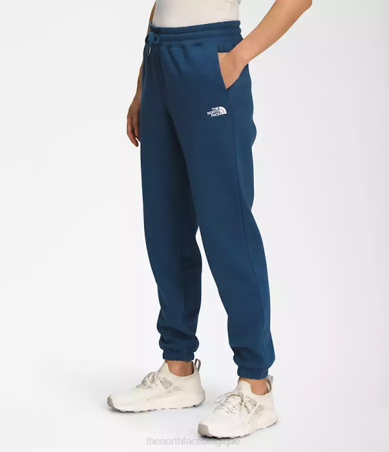 bleu ombre/blanc tnf femmes The North Face pantalon de survêtement en molleton à demi-dôme 62XR979
