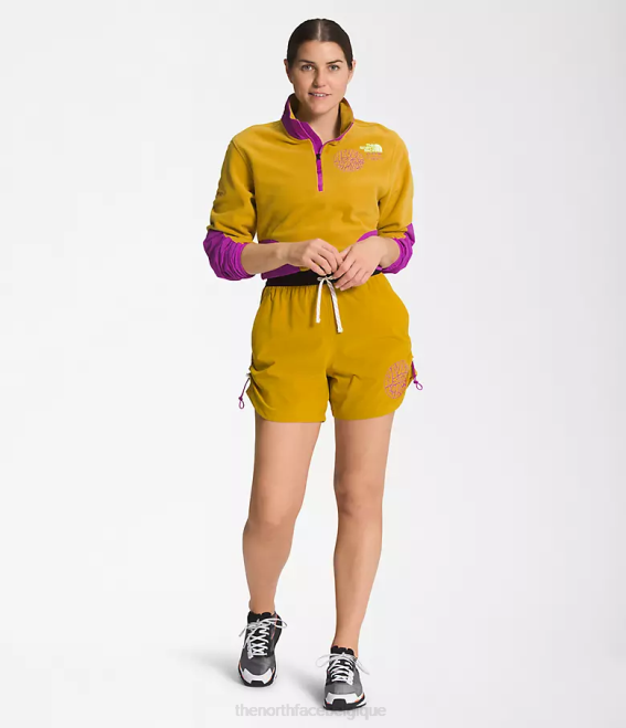 jaune bois de flèche/blanc gardénia femmes The North Face short trailwear okt trail 62XR626