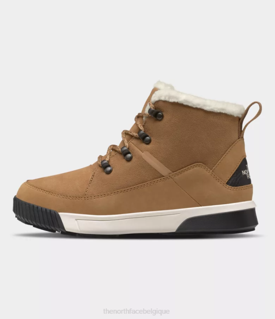 beurre d'amande/tnf noir femmes The North Face bottes imperméables à lacets mi-hautes sierra 62XR1101