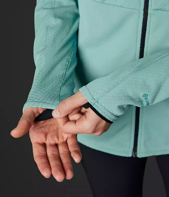eaux récifales femmes The North Face sweat à capuche entièrement zippé Summit Series Futurefleece 62XR740